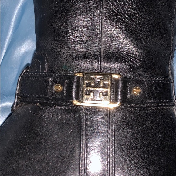 TORY BURCH Black Knee High Leather Boots 8 M - Picture 6 of 8